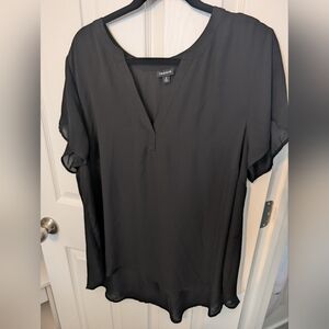 Torrid Women's Black Sheer V-Neck Top